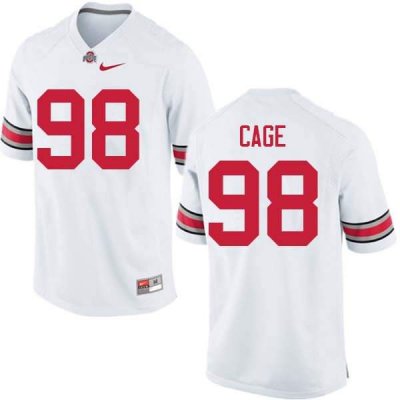 Men's Ohio State Buckeyes #98 Jerron Cage White Nike NCAA College Football Jersey Restock SVV2544FR